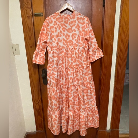NWT | Never Worn | Peach & Cream Long Dress - Picture 4 of 6